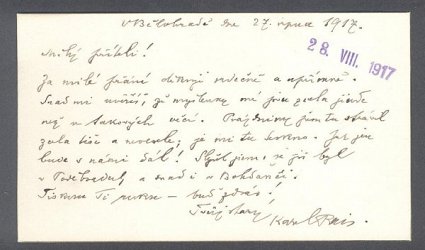 Dopisní karta pro Ignáta Herrmanna.