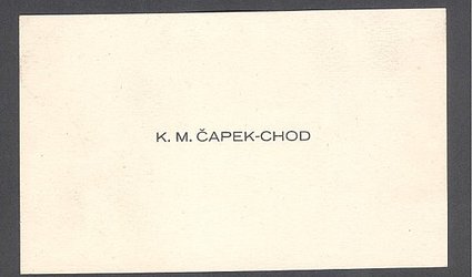 Vizitka se sdělením.