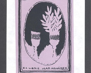 Ex libris Vlad. Komárek. Dvě vázy v oválu.