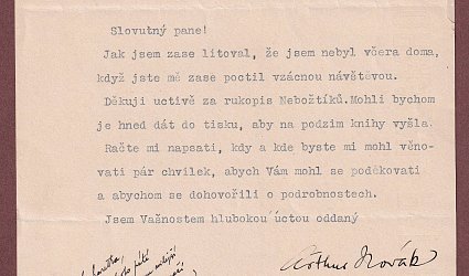 Dopis Ignátu Herrmannovi.