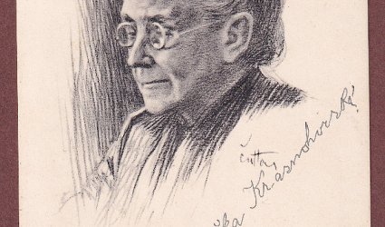 Pohlednice s portrétem spisovatelky.