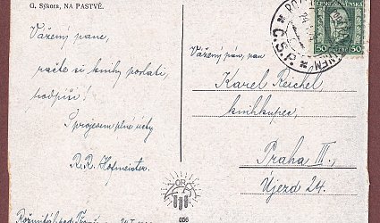 Pohlednice pro Karla Reichela.