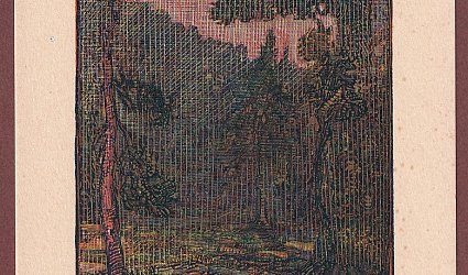 Ex Libris F. Dvořáčková. Borový les.
