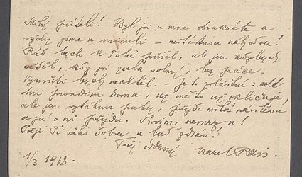 Korespondenční lístek Ignátu Herrmannovi.