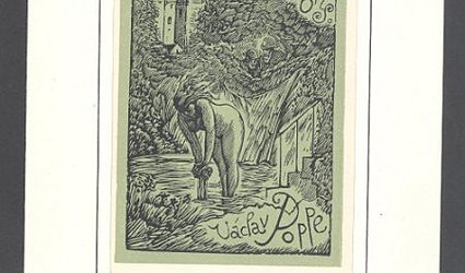 Ex libris Václav Poppe. Zuzana v lázni.