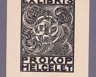Exlibris Prokop Helcelet. Rostlinný ornament.