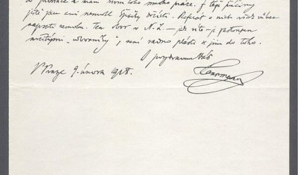 Opis dopisu J.R. Hradeckému.