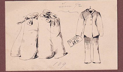 Kresba na vizitce Ignáta Herrmanna.