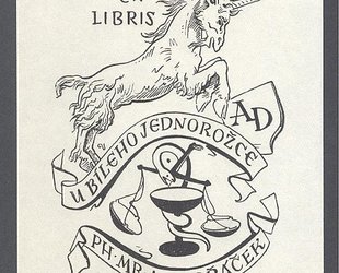 Ex Libris Ph. Mr. A. Dvořáček. Jednorožec.