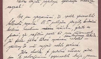 Koncept dopis Spolku českých spisovatelů beletristů Máj.