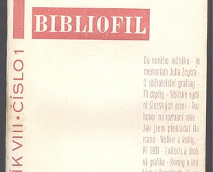 Bibliofil. Časopis pro pěknou knihu a její úpravu. Ročník VIII.., číslo 1.