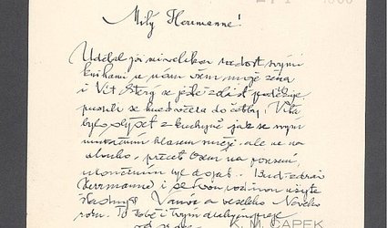 Dopisní karta s natištěným jménem.