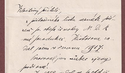 Dopis Ignátu Herrmannovi.