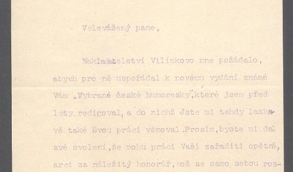 Dopis Ignátu Herrmannovi.