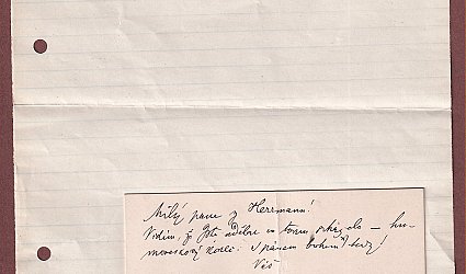 Navštívenka se sdělením.