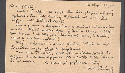 Korespondenční lístek Ignátu Herrmannovi.