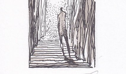 Kráčející postava.