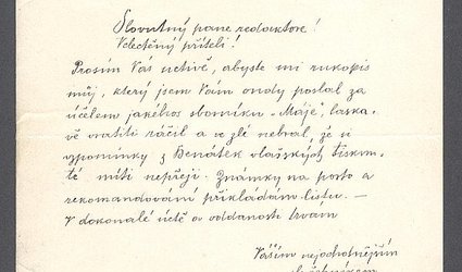 Dopis Ignátu Herrmannovi.