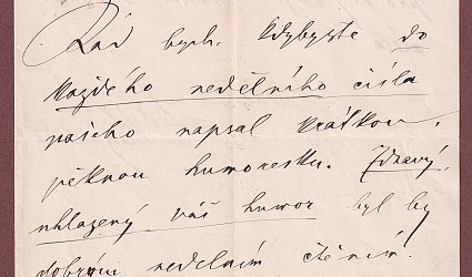 Dopis Ignátu Herrmannovi.