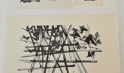 1. PF 1948. 2. Exl libris Halasianum. Jan Holoubek. 3. Abstrakce.