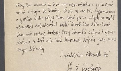 Dopis Ignátu Herrmannovi.