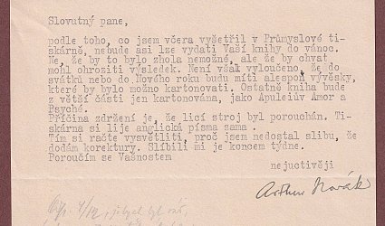 Dopis Ignátu Herrmannovi.