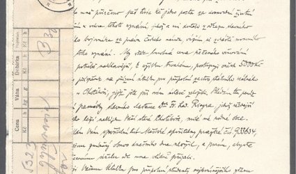 Opis dopisu Ředitelství státního reálného gymnasia v Chotěboři.