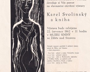 Pozvánka na vernisáž výstavy Karel Svolinský a kniha.