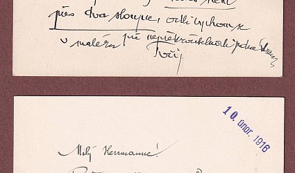 Konvolut dvou vizitek.