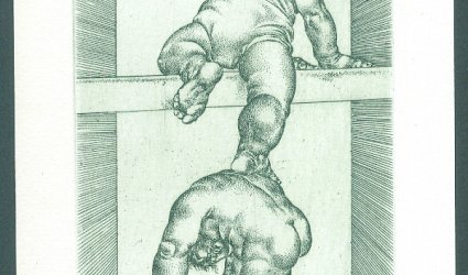 Ex Libris Jaroslav Lohynský. Vzhůru lezoucí tři děti.