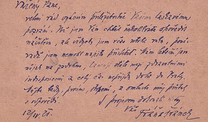 Korespondenční lístek pro Jindřicha Vaňka.