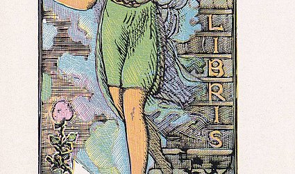 Ex Libris Magda Rejchlová. Dívka s knihou.