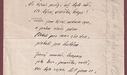 Rukopis pro Švandu dudáka. Mikuláši Alšovi.