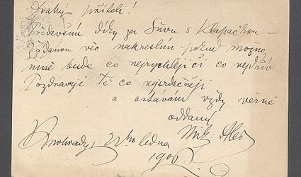 Korespondenční lístek Ignátu Herrmannovi.