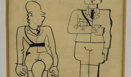 Karikatura. Mussolini, Hitler, Stalin.