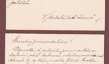 Konvolut dvou vizitek.