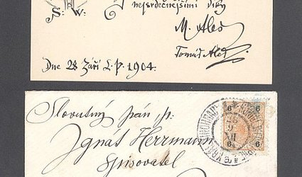 Vizitka s originální obálkou.