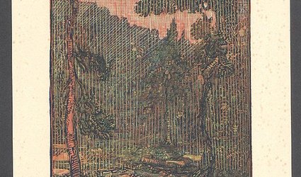 Ex Libris F. Dvořáčková. Borový les.