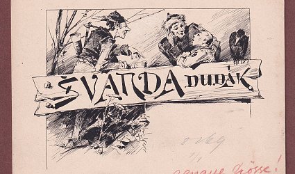 Švanda dudák. Návrh titulního listu.