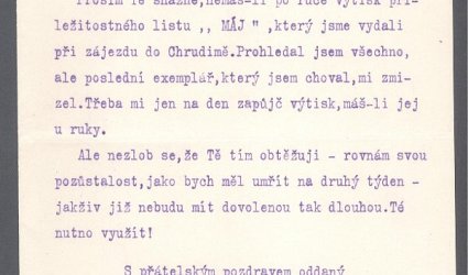 Dopis Ignátu Herrmannovi.