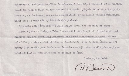 Dopis Karlu Reichelovi.