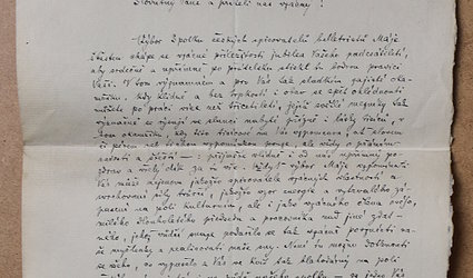 Dopis předsednictva spolku Máje Ignátu Herrmannovi.