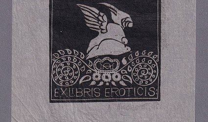 Exlibris eroticis. Párek holoubků.