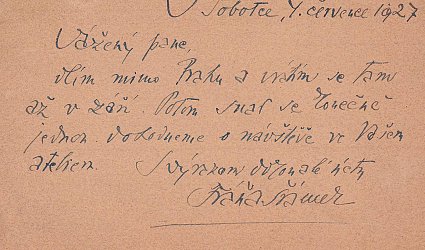 Korespondenční lístek pro Jindřicha Vaňka.