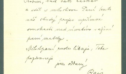 Dopis Ignátu Herrmannovi.