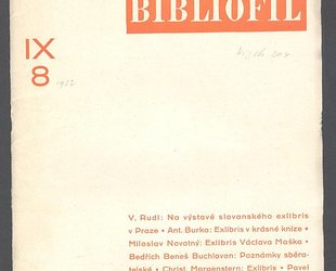 Bibliofil. Časopis pro pěknou knihu a její úpravu. Ročník IX.., číslo 8.