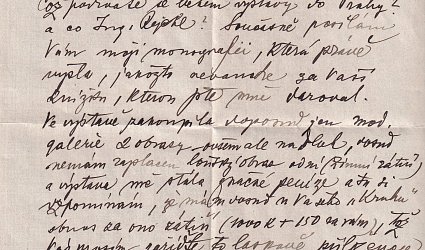 Dopis pro architekta Františka Tichého.