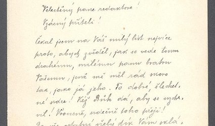 Dopis Ignátu Herrmannovi.