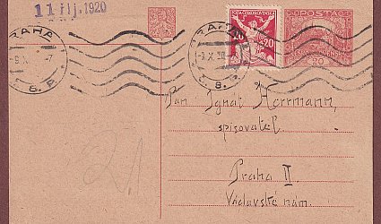 Korespondenční lístek pro Ignáta Herrmanna.