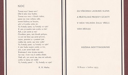 Poděkování za kondolenci.